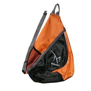  Orange and Black Unisex Sling crossbody Bag